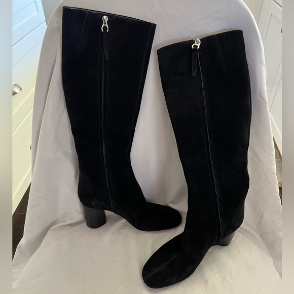 Aeyde ARIANA Black Suede KNEE HIGH Heeled Boots EU 39/ 9 $725 - Picture 13 of 15